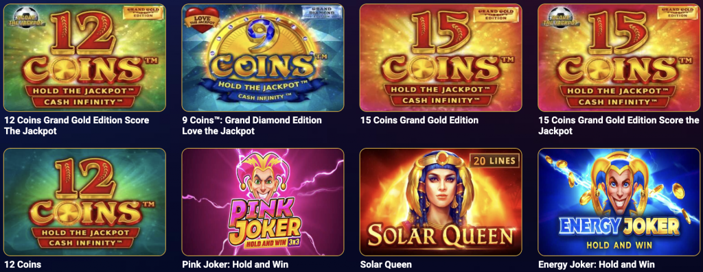 Jeux Disponibles à Play Regal Casino